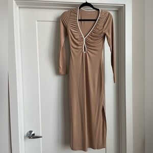 Abercrombie Tan Midi Dress